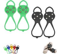 Universal Non-Slip Ice Cleats with 5-Tooth Steel Nails, Silicone Traction Grips for Shoes and Boots on Ice and Snow, Ideal for Hiking, Walking, Climbing, and Fishing (Mixed# 9,Kids)