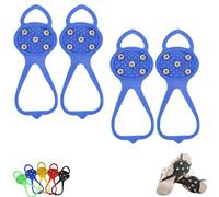 Universal Non-Slip Ice Cleats with 5-Tooth Steel Nails, Silicone Traction Grips for Shoes and Boots on Ice and Snow, Ideal for Hiking, Walking, Climbing, and Fishing (Mixed# 1,Kids)