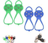 Universal Non-Slip Ice Cleats with 5-Tooth Steel Nails, Silicone Traction Grips for Shoes and Boots on Ice and Snow, Ideal for Hiking, Walking, Climbing, and Fishing (Mixed# 2,Adult)