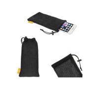 Universal Nylon Mesh Pouch Bag for Alcatel Onetouch Flint Black Chain And Loop Closure