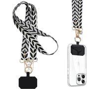 Universal Phone Neck Strap Cord Adjustable Necklace Large Smartphone Straps Portable Shoulder Strap With Patch, Pearl Cotton Strap For Women, Vine Leaves