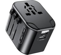 Universal Plug Adapter,Travel Plug Adapter with 2USB-C,2USB-A and 1CA,International for Germany,USA,UK,France,Spain,Japan,Italy,AUS over 200