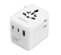 Universal Plug Adapter,with 1 USB and 2 Type C Adapter Universal Travel Worldwide with and 1 USA/JP Plug,for UK EU Australia France Applicable to More than 200 Countries