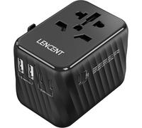 Universal Plug International Travel Adapter with 5.6A 3 USB-C and 2 USB-A Adapter Global France to American Canada UK Australia China Japan Ireland,Type A/C/G/I,Black