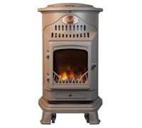 Universal - Poêle à gaz Provence 3,4 KW Marron Effet poêle à Bois Fonte véritable Chauffage d'appoint au gaz