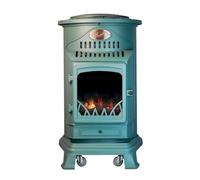 UNIVERSAL - Poêle à gaz Provence 3,4 KW Vert Effet poêle à bois Fonte véritable Chauffage d'appoint