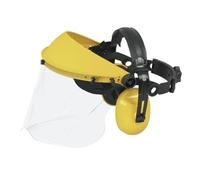 Universal Protection auditive avec Visière en Plastique, PRO004 : Coquilles antibruit avec Capsules enveloppantes, insonorisantes, protection optimale lors des travaux dans le jardin (réf. 00057-76.165.04) L