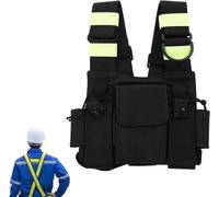 Universal Radio Vest,Radio Holster Radio Buste Harnais Poitrine Sac Poitrine Poitrine Avant Ensachage Double Sens Radio Intercom Housse Avec Vert Fluorescent