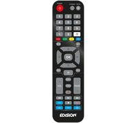Universal Remote Control Edi-Rcu 4 Learn, Original, Programmable, 2-In-1 Tv And Receiver, Picco T2, Picco T265, Picco T265+, Nano T265+, Picco T265 Pro, Ping T2/C, Proton S2 Black