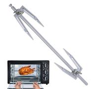 Universal Rotisserie Fork Set - Stainless Steel Rotating Grill Skewer For Roast Chicken And Meat Cooking | Oven BBQ Roaster Attachment, Creative Tool Home Kitchen Baking, Grilling Roasting