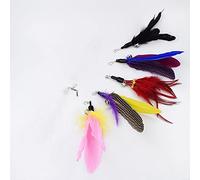 Universal Selected Cat Interactive Cat Feather Plume Teaser Stick Stick Baguet Perme Récente Cloche Recharge Remplacement Catcher Produit for Chaton (Color : 5 pcs Replacement B)