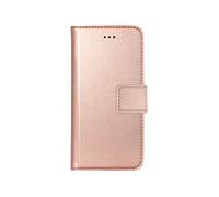 Universal Size L - Etui à rabat pour téléphone portable - cuir doux - Rose métallisé