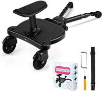 Universal Skate Buggy Board,Portable Kiddy Boards,With Hanging Strap,360 Rotation,Wheeled Boards For Babies From 2 To 6 Years (25 Kg) (Black)