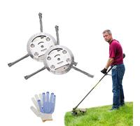 Universal Steel Wire Trimmer Head - Heavy Duty 6-inch for Cordless/Battery String Trimmer & Weed Eater (2pcs 3 Blade)