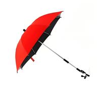 Universal Stroller Umbrella Sun Shield, Foldable Baby Parasol, 360° Adjustable Canopy, Blackout Blind & All-Weather Protection for Prams, Trikes, Car Seats(Red)