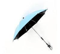 Universal Stroller Umbrella Sun Shield, Foldable Baby Parasol, 360° Adjustable Canopy, Blackout Blind & All-Weather Protection for Prams, Trikes, Car Seats(Blue)