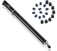 Universal Stylus Pen for Tablet 2 in 1 + 20 Replacement Tips for Touch Screen, iPad, iPhone, iPod, Kindle, Galaxy ¿ Black