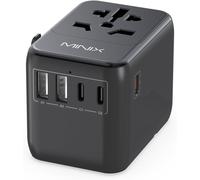 Universal Travel Adapter,Max 35W 3 USB C 2 USB A International Power Plug Adapter,All-in-One Global Wall Charger for USA,EU,UK,AU