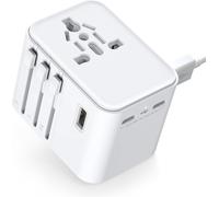 Universal Travel Adapter with 2 USB A Ports and 2 Type C Ports,France to USA Canada UK Italy Australia China Japan Thailand,Universal Travel Plug