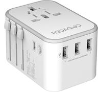 Universal Travel Adapter with 3 USB and 2 Type C Adapter International France to USA EU Australia China Thailand 224+ Country Adapter UK Plug
