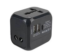 Universal Travel Charger Adapter Wall Charging Unit with USDual USB Ports & Type C for Global Travel