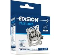 Universal TV Satellite Socket TVE-301, TV-R-Sat Terminal Recessed 3 Connectors, Suitable for Sat DVB-S2, Unicable, TNT DVB-T/T2, DVB-C, Radio, FM, Dab+, DC Pass 3 Outputs