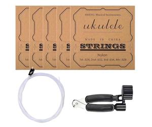 Universal Ukulele Strings - 5 Jeux De Cordes En Nylon, Accessoire De Guitare Baryton | Kit De Remplacement De Cordes Pour Musiciens, Guitaristes, Voyages, Écoles, Vacances En Plein Air