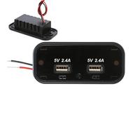 Universal USB Schnellladegerät 4,8A - 24W KFZ Ladeadapter für 12V/24V - Smart-Chip Technologie - Kompakter Auto-Ladestecker für PKW, Motorrad, LKW, Yacht & Bus - Stilvolles Design in Schwarz