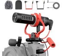Universal Video Microphone with Shock Mount, Windshield, Compact Microphone on Camera for DSLR Cameras and Camcorders, for Smartphones 3468