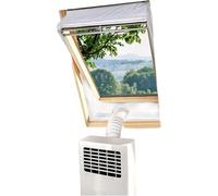 Univeřsal Windoŵ Seal for Portable Air Conditioners - Ŵaterproof Fabric Sealing Cloth for Casement & Sliding | AC Venting Kit with Adhesive Fastener - Side-Opening Windoŵ Baffle Plate