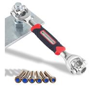Universal Wrench 52 in 1 Socket Wrench Tool with Multifunction 360 Degree Rotating Head，Non-Slip Handle Spanner，8-19mm Bolts Spline Bolts Torx 6-Point 12-Point Spanner for Home and Car Repair