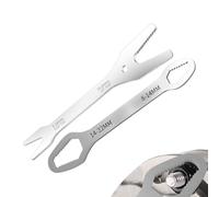 Universal Wrench Tool, Double End Spanner, 2 Pieces Set with Self Adjusting Feature, Multi Functional Steel Accessory, Strong Wrench with Modern Design, Household Gear for Bicycle and Furniture