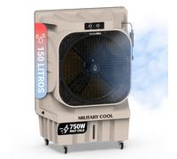 UNIVERSALBLUE, rafraîchisseur d'air, 150 l, 750 W, 18.000 m³/h, climatisation naturelle portable, jusqu'à 232 m², 4 modes, 3 vitesses, oscillation automatique, usage industriel et domestique