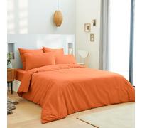 UNIVERSDECOR - 1 Achetée + 1 Offerte / 2 Housses de Couette 240 x 220 cm pour lit 2 Place 140 x 190 cm à 160 x 200 cm (Orange)