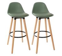 UNIVERSDECOR Lot de 2 tabourets Bar déco Style scandinave Maxon Atmosphera (2, Kaki)