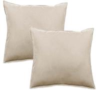 UNIVERSDECOR - Lot de 2 taies d’Oreiller Palace Pur Coton Teint lavé, 63 Fils/cm² Vent du sud (Lot de 2 taies d’Oreiller 65 x 65 cm, Lin)