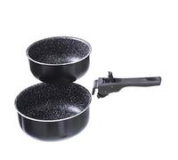 UNIVERSDECOR Lot de 3 casseroles 16/18/20 cm + poignée Amovible Secret de Gourmet