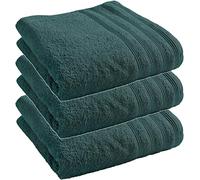 UNIVERSDECOR Lot de 3 draps de Douche Spa 70 x 140 cm / 400 GR/m² (Emeraude, Lot de 3 draps de Douche 70 x 140 cm)