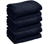 UNIVERSDECOR Lot de 6 Serviettes invité éponge Spa 30 x 50 cm / 400 GR/m² (Bleu Nuit)