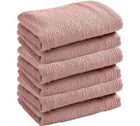 UNIVERSDECOR Lot de 6 Serviettes invité éponge Spa 30 x 50 cm / 400 GR/m² (Vieux Rose)