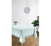 UNIVERSDECOR Nappe + Surnappe en Dentelle Style Vintage Toutes Dimensions (Menthe, Nappe Rect. 150x300+Surnappe Dentelle 140x290)