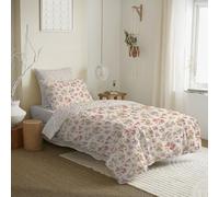 UNIVERSDECOR Pack Complet 4 pièces Housse de Couette réversible pour lit 90 x 190 cm (Pack Housse de Couette 4 pièces lit 90 x 190 cm, Tanya Multicolore)