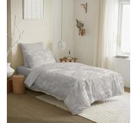 UNIVERSDECOR Pack Complet 4 pièces Housse de Couette réversible pour lit 90 x 190 cm (Pack Housse de Couette 4 pièces lit 90 x 190 cm, Landscape Naturel)