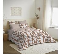 UNIVERSDECOR Pack Complet 6 pièces Housse de Couette réversible pour lit 140 x 190 cm (Pack Housse de Couette 6 pièces lit 140 x 190 cm, Mykonos Sienne)