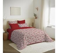 UNIVERSDECOR Pack Complet 6 pièces Housse de Couette réversible pour lit 160 x 200 cm (Pack Housse de Couette 6 pièces lit 160 x 200 cm, Berengere Rouge)