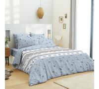 UNIVERSDECOR Pack Complet Housse de Couette réversible pour lit 140 x 190 cm (Heart Bleu, Pack 6 pièces 240 x 220 lit 140)