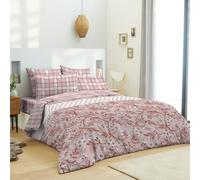 UNIVERSDECOR - Pack Complet Housse de Couette réversible pour lit 140 x 190 cm (Pack Complet HDC pour lit 140 x 190, Liberty Rose)