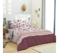 UNIVERSDECOR - Pack Complet Housse de Couette réversible pour lit 140 x 190 cm (Pack Complet HDC pour lit 140 x 190, Cashemire Bordeaux)