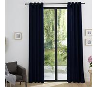 UNIVERSDECOR Paire de Rideaux d'ameublement Effet Lin Moonlight 140 x 260 cm (Bleu Nuit, Paire de Rideaux 140 x 260 cm)