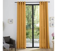 UNIVERSDECOR Paire de Rideaux d'ameublement Effet Lin Moonlight 140 x 260 cm (Miel, Paire de Rideaux 140 x 260 cm)